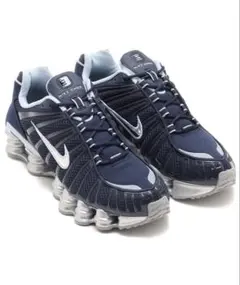 NIKE SHOX ネイビー/シルバー スニーカー - メルカリ