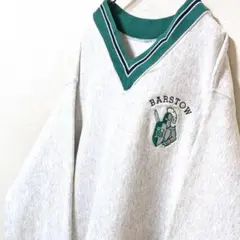 USA製ネフ バーストーロゴ刺繍 スウェットトレーナー グレー灰色 L 古着のサムネイル