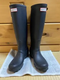 【極美品】HUNTER ブラック ロングブーツ バックル付き