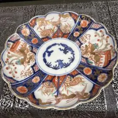 5枚 逸品 江戸時代 古伊万里 献上錦手 色絵 富貴長春 七寸皿5枚 美品