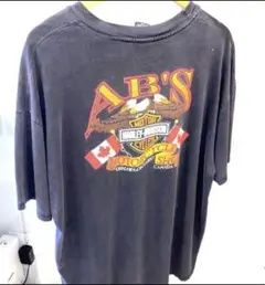 半袖中古Tシャツ　ビッグサイズ　ハーレー古着　イーグル　黒　ビンテージ　レア珍品
