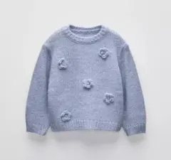 ZARA ニット セーター　トップス 花柄刺繍 92
