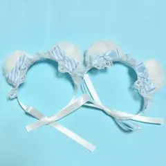 ぬい ヘッドドレス くまみみ ベビーブルー セット
