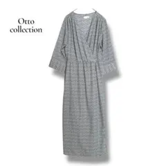 Otto Collection 小花柄カシュクール 원피스 L ロング 七分袖