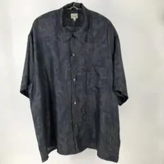 ゴールド　シャツ　XL　ネイビー　ペイズリー　シルク100のサムネイル