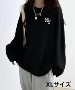 NYロゴ 長袖 Tシャツ ブラック XLサイズ