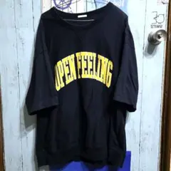GU ビッグロゴ入りプリントTシャツ ネイビー