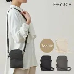 ケユカ　KEYUCA 撥水ミニサコッシュ　スマホショルダー ブラック