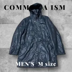 COMME A ISM ブラック Mサイズ トレンチコートファー付フード