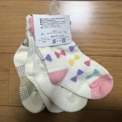 ベビー靴下 3足組 リボン、ウサギ柄 9〜15cm