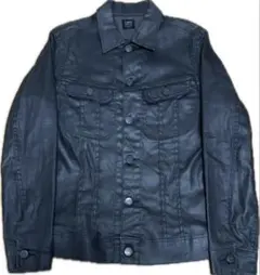 コーティングデニムジャケット　ブラック　Mサイズ　archive Y2K