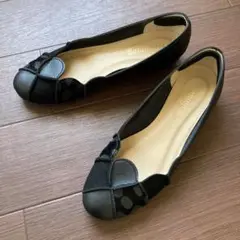 ブランコアール ブラック パンプス バレエシューズ フラットシューズ