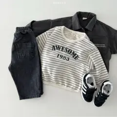 美品！韓国子供服 bonito ボーダー スウェットトレーナー