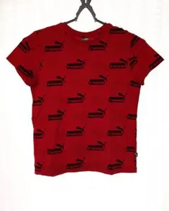 美品　PUMA ロゴプリント Tシャツ 150サイズ レッド