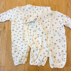 プチバトー ツーウェイオール 2枚セット 3か月 60cm チュビック 出産準備