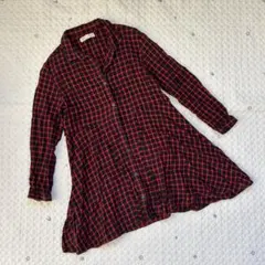 【8605】ZARA girls チェックワンピース　140cm