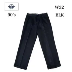90’s DOCKERS ポリエステル100% スラックス　ブラック　W32のサムネイル