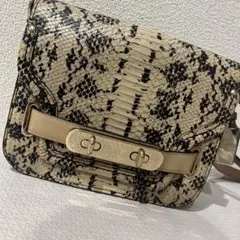 COACH コーチ パイソン柄 ショルダーバッグ 斜めがけ ブラウン系