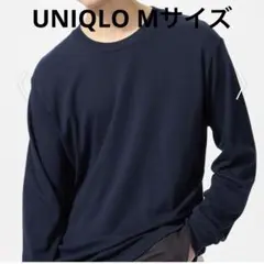 ユニクロ UNIQLO ソフトタッチクルーネックTシャツ 長袖 ネイビー M