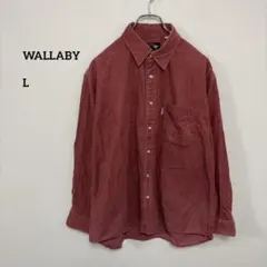 WALLABY コーデュロイシャツ L 赤ワインレッドL メンズd517