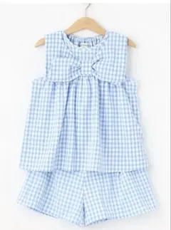 【新品未使用】SHOO・LA・RUE ギンガムチェックセットアップ　130