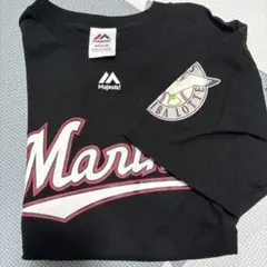 千葉ロッテマリーンズ ブラックユニホーム風Tシャツ Mサイズ 涌井秀章