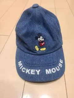 ミッキーマウス デニムキャップ　キッズ向け