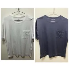 【2着セット】GLOBAL WORK コウキンクリーン T半袖 グレーとネイビー