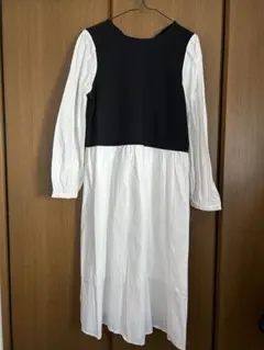 GU 黒と白のロングワンピース Sサイズ