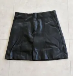 ZARA フェイクレザー ミニスカート ブラック S