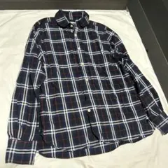 ANGLOBAL SHOP Haver Sack長袖チェックシャツ 紺M Lのサムネイル