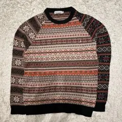 【古着】Hush Puppies 多色幾何学模様 セーター M