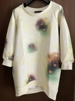 ZARA BASIC イエロー花柄トレーナー チュニック