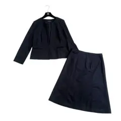 美品】セオリーリュクス スーツ ノーカラー スカート ネイビー 40