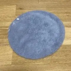 グレー ファー ベレー帽 装飾付き