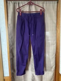 紫色とチェック柄のパンツセット