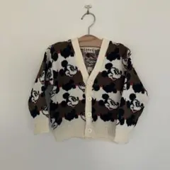 ERNY ミッキーマウス　カーディガン　古着　レトロ　ヴィンテージ95cm