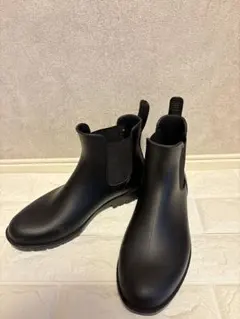ブラック サイドゴア　レインショートブーツ　Mサイズ