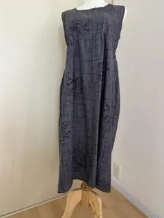 Sybilla シビラ⁑リネン カットワーク刺繍ノースリーブワンピース