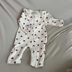 美品★petit main★ハート柄ロンパース