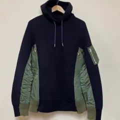 美品 sacai スポンジスウェット ma-1ドッキング パーカー - メルカリ