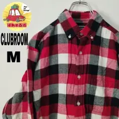 usa古着 CLUBROOM ネルシャツ　M レッド　ブラック　ホワイト
