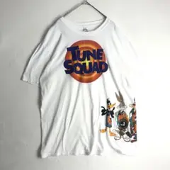 3185　スペースジャム　ルーニーテューンズ　ビッグプリント　半袖　Tシャツ　白