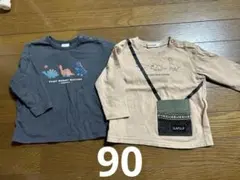 べべSLAPSLIP ピンクベージュ恐竜ロンTシャツ 90cm 他　まとめ売り