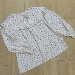 美品☆ アースミュージック＆エコロジー 小花柄♡フリル　ブラウス　M