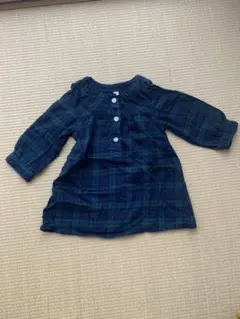 無印　ワンピース  チュニック 長袖　シャツ　80 チェック