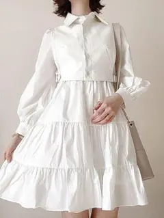 Daisy lotte ベスト付きティアードワンピース