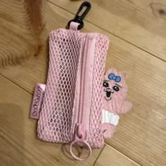 本日削除‼️最終値下げ‼️おぱんちゅうさぎ　ピンクメッシュポーチ キャラクター付き