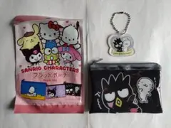 バッドばつ丸　フラットポーチ　アクリルキーチェーン