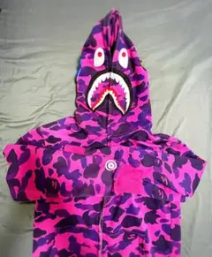 BAPE シャークパーカー パープルピンク迷彩のサムネイル